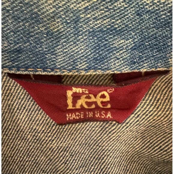 Vtg 70s LEE 101-J Denim Jacket Chore Work Riders Western Cowboy Blue Barn Sz 7/8 - Picture 5 of 9